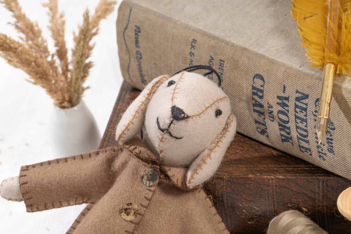 Eric Felt dog in jacket hanging wall decor