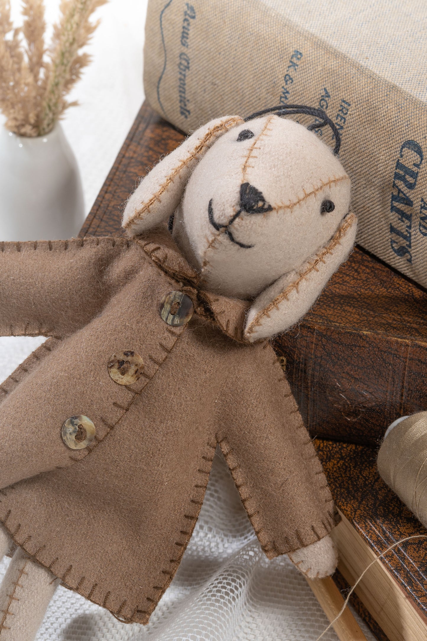 Eric Felt dog in jacket hanging wall decor
