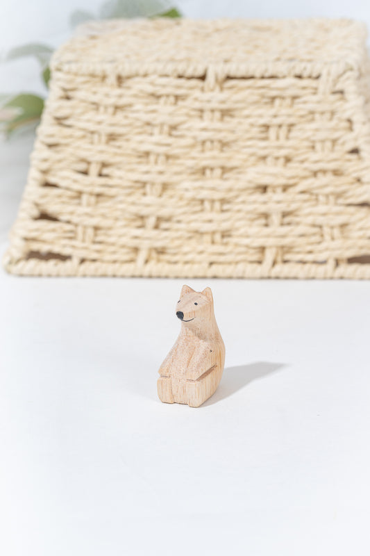 Small Wooden Animal Sitting Bear