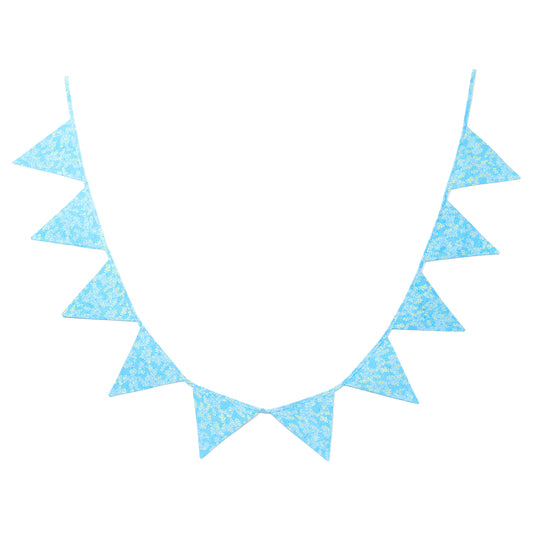 Squiggly Blue Fabric Bunting