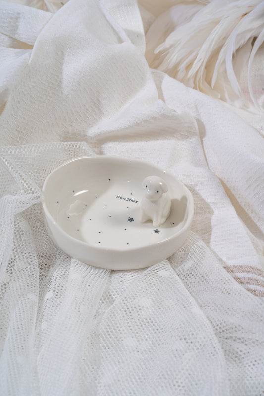 Bonjour Dog jewellery trinket dish