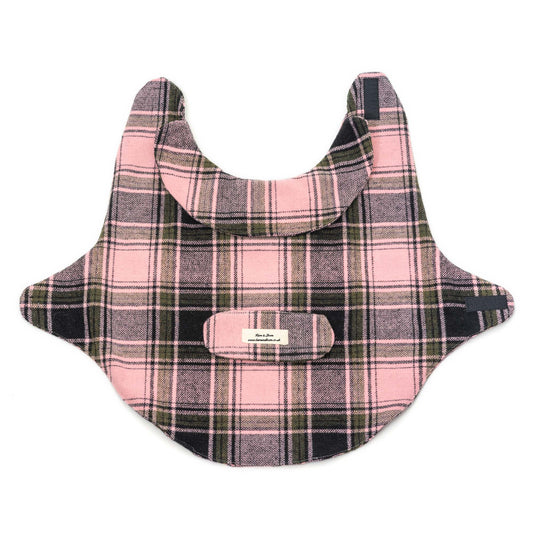 Pink, Green and black Wool Dogs Coat with fleece lining